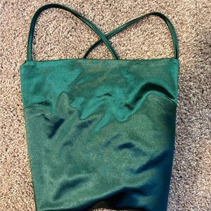 SHEIN Green Satin Crop Top